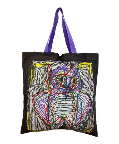 me ISSEY MIYAKE（ミーイッセイ ミヤケ）me ISSEY MIYAKE (ミーイッセイ ミヤケ) イラストデザイントートバッグ ブラックの古着・服飾アイテム