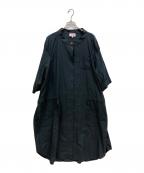 Vivienne Westwood RED LABELヴィヴィアンウエストウッドレッドレーベル）の古着「ロゴ ボタン オーブ 五分袖 バンドカラーワンピース」｜ネイビー