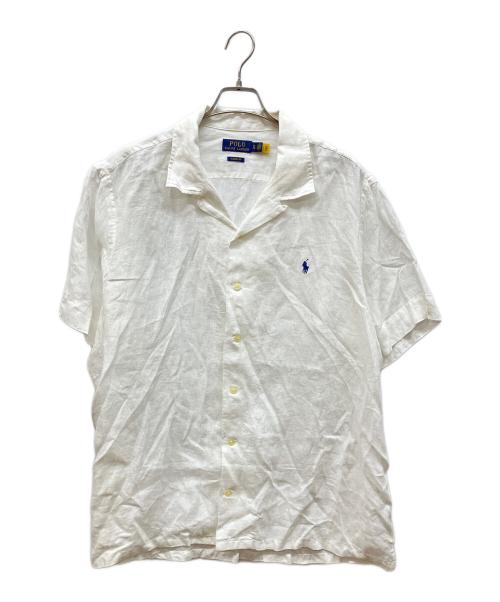 POLO RALPH LAUREN（ポロ・ラルフローレン）POLO RALPH LAUREN (ポロ・ラルフローレン) 半袖リネンオープンカラーシャツ ホワイト サイズ:XLの古着・服飾アイテム