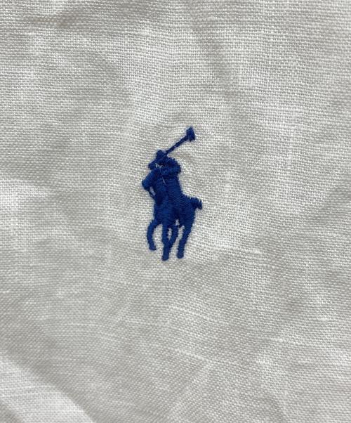 POLO RALPH LAUREN（ポロ・ラルフローレン）POLO RALPH LAUREN (ポロ・ラルフローレン) 半袖リネンオープンカラーシャツ ホワイト サイズ:XLの古着・服飾アイテム