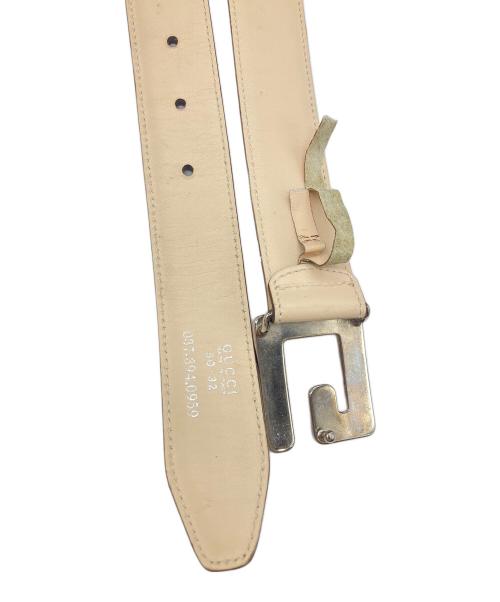 GUCCI（グッチ）GUCCI (グッチ) Gバックルベルト アイボリーの古着・服飾アイテム