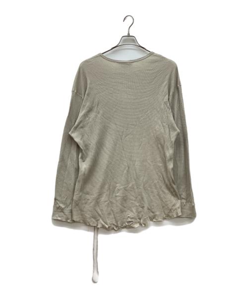 ANCELLM（アンセルム）ANCELLM (アンセルム) DAMAGE WAFFLE CREW LS T-SHIRT　ワッフルクルーネックTシャツ　ｶｯﾄｿｰ　ANC-CT56 ベージュ サイズ:3の古着・服飾アイテム