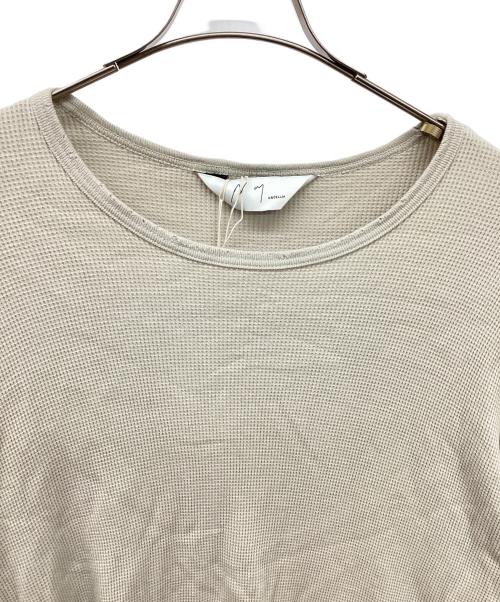 ANCELLM（アンセルム）ANCELLM (アンセルム) DAMAGE WAFFLE CREW LS T-SHIRT　ワッフルクルーネックTシャツ　ｶｯﾄｿｰ　ANC-CT56 ベージュ サイズ:3の古着・服飾アイテム