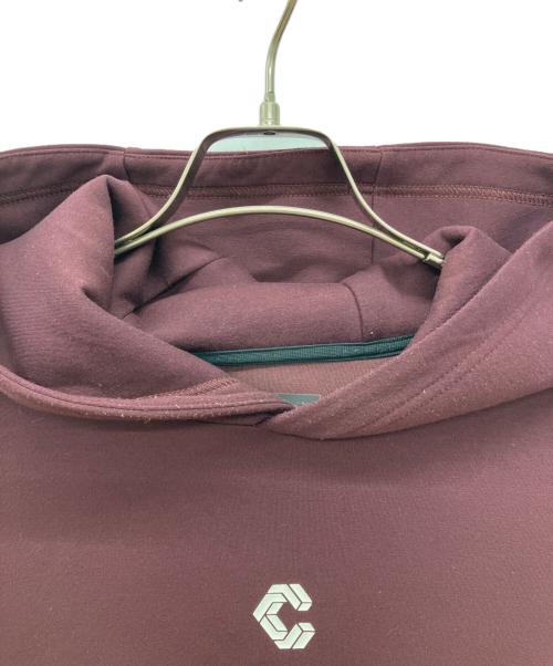 CRONOS（クロノス）CRONOS (クロノス) Diagonal paneling hoodie　ダイアグラムパネリングフーディ　　パーカー バーガンディー サイズ:Mの古着・服飾アイテム