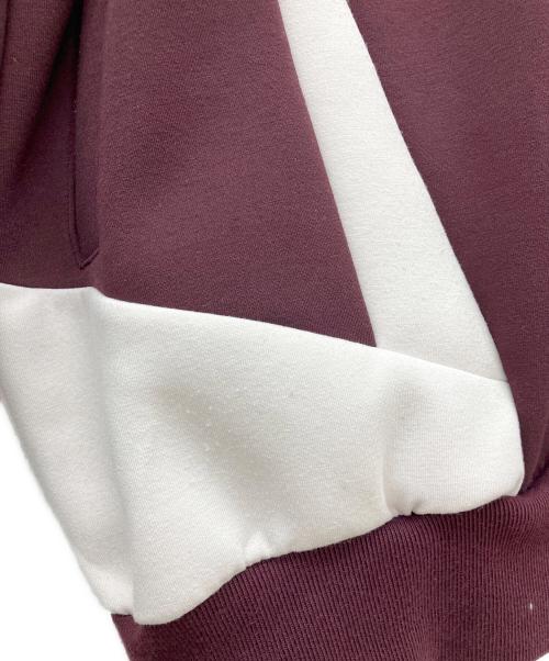 CRONOS（クロノス）CRONOS (クロノス) Diagonal paneling hoodie　ダイアグラムパネリングフーディ　　パーカー バーガンディー サイズ:Mの古着・服飾アイテム