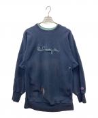 Championチャンピオン）の古着「90's刺繍タグリバースウィーブスウェット」｜ネイビー