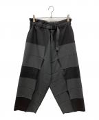 me ISSEY MIYAKEミーイッセイ ミヤケ）の古着「プレスプリーツプリントワイドパンツ」｜ブラック