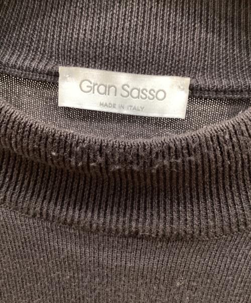 GRAN SASSO（グランサッソ）GRAN SASSO (グランサッソ) 12G ソフトコットン モックネック ニット ブラック サイズ:46の古着・服飾アイテム