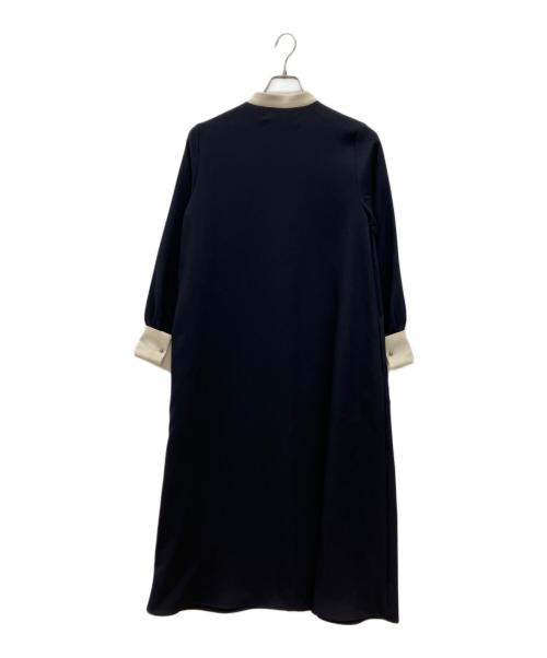 SHIPS any（シップスエニィ）SHIPS any (シップスエニィ) ダブルクロス Aライン シャツワンピース ネイビー サイズ:FREE 未使用品の古着・服飾アイテム