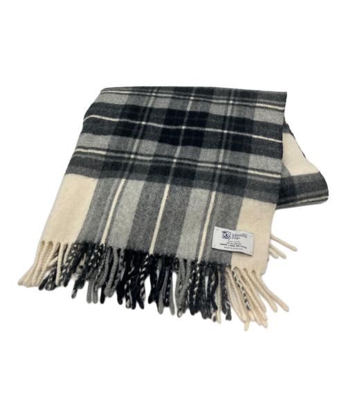 green label relaxing（グリーンレーベルリラクシング）green label relaxing (グリーンレーベルリラクシング) JOHNSTONS OF ELGIN (ジョンストンズオブエルガン) チェックマフラー ブラック×ホワイトの古着・服飾アイテム