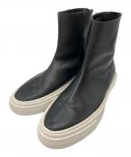 ATTACHMENTアタッチメント）の古着「COW LEATHER BACK ZIP SNEAKERS カウレザーバックジップスニーカー」｜ブラック