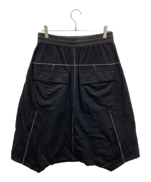 A.F homme（エーエフ オム）A.F homme (エーエフ オム) フロントステッチサルエルハーフパンツ ブラック サイズ:46の古着・服飾アイテム