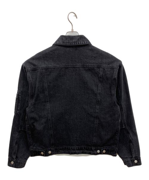 OPENING act（オープニングアクト）OPENING ACT (オープニングアクト) ブラックデニムミリタリートラッカー ブルゾン ブラック サイズ:Mの古着・服飾アイテム