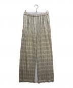 CITYSHOPシティショップ）の古着「METALLIC GATHERING パンツ　メタリックギャザリングパンツ　イージーパンツ」｜ベージュ