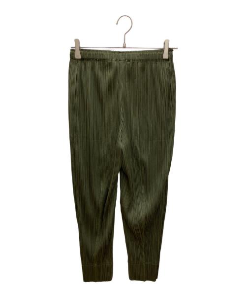 PLEATS PLEASE（プリーツプリーズ）PLEATS PLEASE (プリーツプリーズ) SEPTEMBER PANTS　セプテンバーパンツ　プリーツパンツ グリーン サイズ:2の古着・服飾アイテム