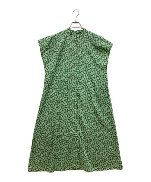 MACKINTOSH PHILOSOPHY（マッキントッシュ フィロソフィー）MACKINTOSH PHILOSOPHY (マッキントッシュ フィロソフィー) マーガレットプリントワンピース　ノースリーブワンピース グリーン サイズ:38の古着・服飾アイテム