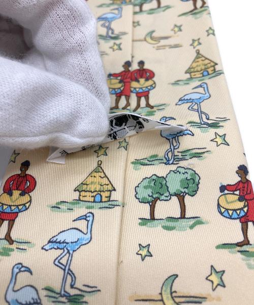 HERMES（エルメス）HERMES (エルメス) ハワイアン柄シルクネクタイ ベージュ サイズ:-の古着・服飾アイテム