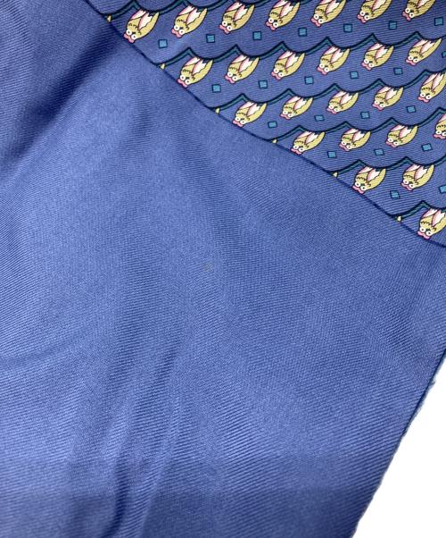 HERMES（エルメス）HERMES (エルメス) カシミヤブレンドマフラー ネイビーの古着・服飾アイテム