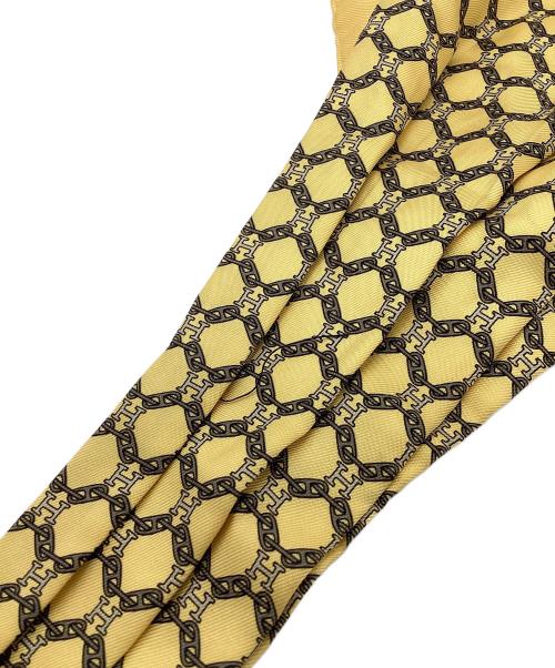 HERMES（エルメス）HERMES (エルメス) 総柄シルクスカーフ イエローの古着・服飾アイテム