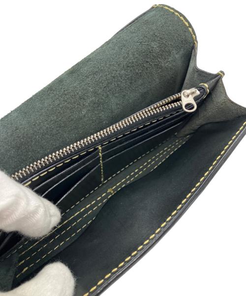 saad（サード）saad (サード) レザーロングウォレット　長財布 ブラックの古着・服飾アイテム