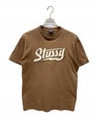 stussyステューシー）の古着「ロゴTシャツ」｜ブラウン