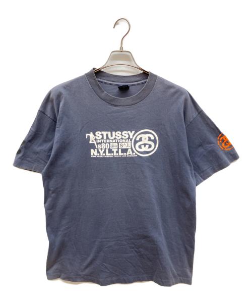 stussy（ステューシー）stussy (ステューシー) INTERNATIONAL N.Y.L.T.L.A. TEE ネイビー サイズ:XLの古着・服飾アイテム