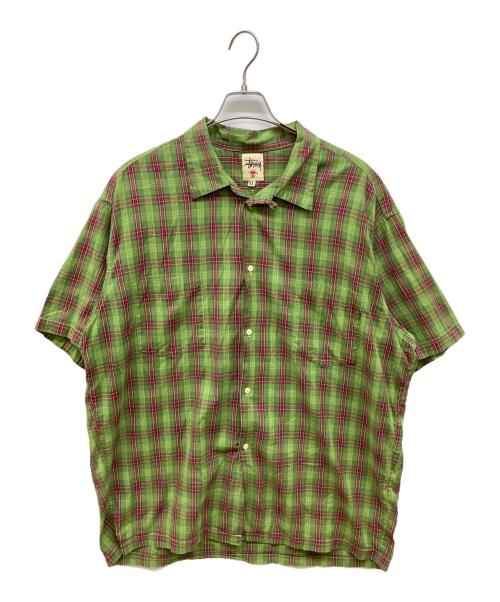 stussy（ステューシー）stussy (ステューシー) チェックシャツ グリーン サイズ:XLの古着・服飾アイテム