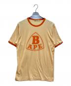 A BATHING APEアベイシングエイプ）の古着「リンガーTシャツ」｜オレンジ
