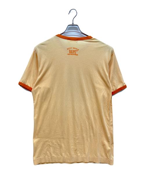 A BATHING APE（アベイシングエイプ）A BATHING APE (アベイシングエイプ) リンガーTシャツ オレンジ サイズ:Mの古着・服飾アイテム