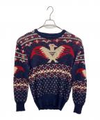 POLO RALPH LAURENポロ・ラルフローレン）の古着「バーズアイ ンダーバード　コットンリネンニット」｜ネイビー