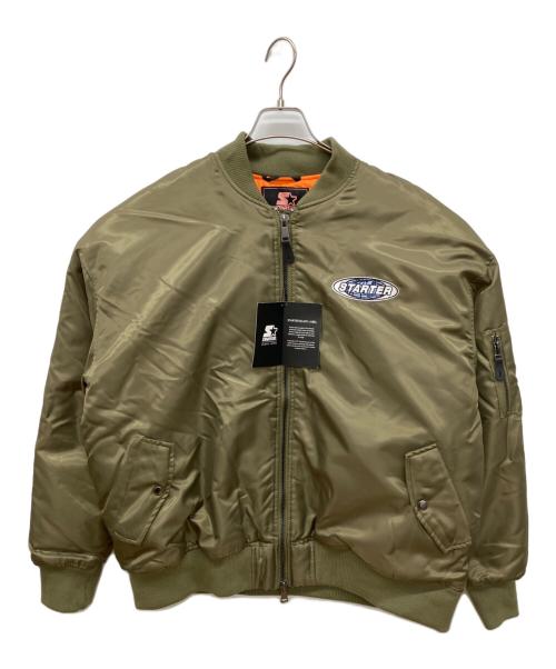 STARTER BLACK LABEL（スターターブラックレーベル）Starter BLACK LABEL (スターターブラックレーベル) オーバーサイズヘビーツイル中綿MA-1フライトジャケット オリーブ サイズ:Mの古着・服飾アイテム