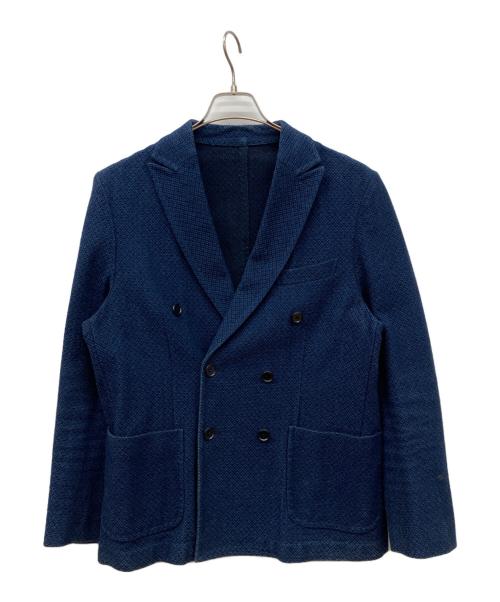 BARNEYS NEWYORK（バーニーズ・ニューヨーク）BARNEYS NEWYORK (バーニーズ・ニューヨーク) コットンツイードダブルブレザー ネイビー サイズ:48の古着・服飾アイテム