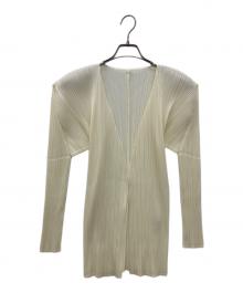 PLEATS PLEASE（プリーツプリーズ）の古着「プリーツカーディガン」｜ベージュ