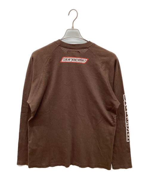 Hysteric Glamour（ヒステリックグラマー）Hysteric Glamour (ヒステリックグラマー) SUPREME (シュプリーム) Mesh Long Sleeve Top　メッシュロングスリーブトップ　長袖カットソー ブラウン サイズ:Mの古着・服飾アイテム