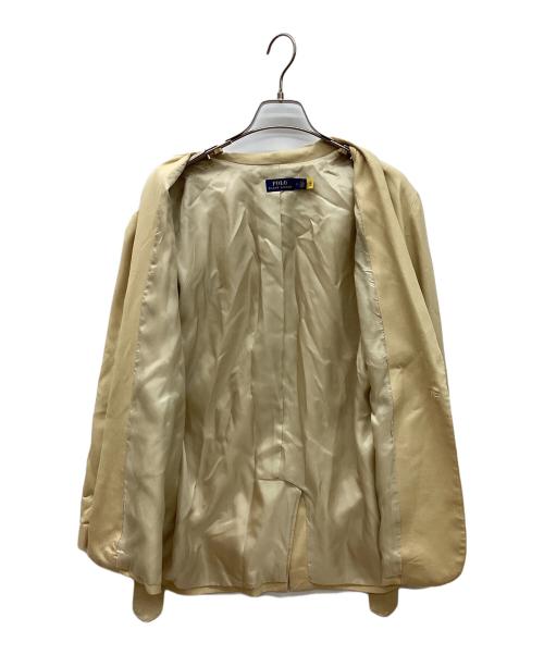 POLO RALPH LAUREN（ポロ・ラルフローレン）POLO RALPH LAUREN (ポロ・ラルフローレン) シルク混テーラードジャケット ベージュ サイズ:2の古着・服飾アイテム