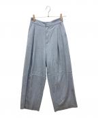 SOEJUソージュ）の古着「デニムライクタックワイドパンツ」｜スカイブルー