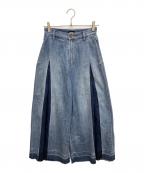 DIESELディーゼル）の古着「フロントプリーツワイドデニムパンツ」｜インディゴ