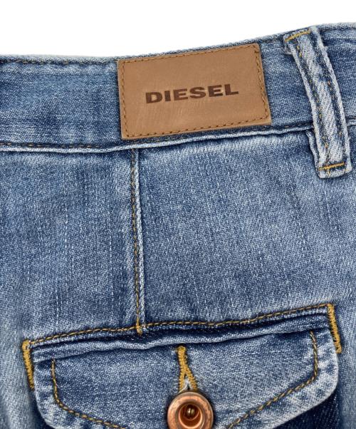 DIESEL（ディーゼル）DIESEL (ディーゼル) フロントプリーツワイドデニムパンツ インディゴ サイズ:61cm(W24)の古着・服飾アイテム