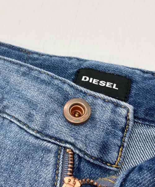 DIESEL（ディーゼル）DIESEL (ディーゼル) フロントプリーツワイドデニムパンツ インディゴ サイズ:61cm(W24)の古着・服飾アイテム