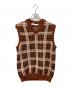 MARNI（マルニ）の古着「チェックニットベスト」｜オレンジ