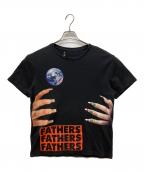 RAF SIMONS×STIRLING RUBYラフシモンズ×）の古着「FATHERS Tシャツ　コラボプリントTシャツ」｜ブラック