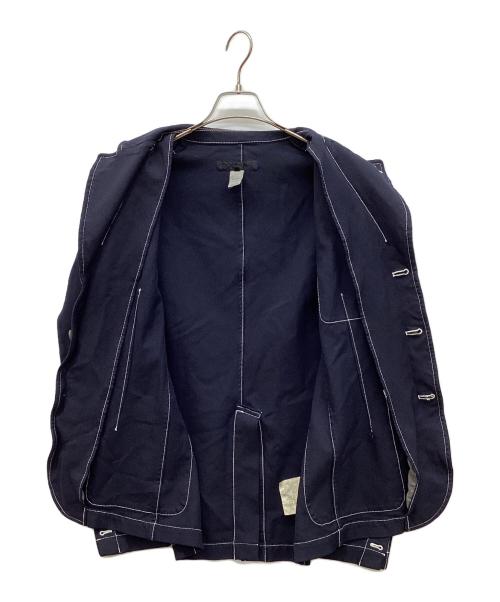 COMME des GARCONS SHIRT（コムデギャルソンシャツ）COMME des GARCONS SHIRT (コムデギャルソンシャツ) Polyester Gabardine Plain with Contrasted Workstiches Jacket ネイビー サイズ:Sの古着・服飾アイテム