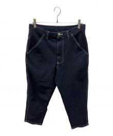 COMME des GARCONS SHIRT（コムデギャルソンシャツ）の古着「ポリ縮絨 テーパード パンツ」｜ネイビー