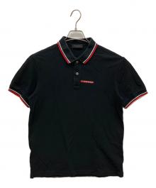PRADA（プラダ）の古着「ラバーロゴ 半袖ポロシャツ」｜ブラック