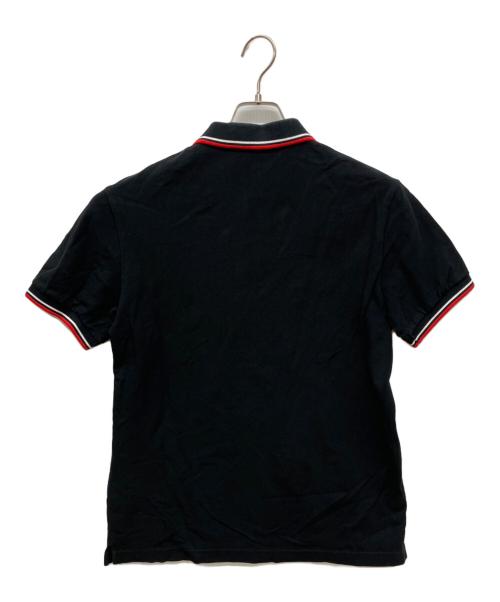 PRADA（プラダ）PRADA (プラダ) ラバーロゴ 半袖ポロシャツ ブラック サイズ:Lの古着・服飾アイテム