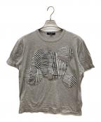 COMME des GARCONS HOMMEコムデギャルソン オム）の古着「パッチワークサークルTシャツ」｜グレー