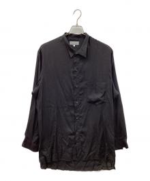 Yohji Yamamoto pour homme（ヨウジヤマモト プールオム）の古着「テンセルローン スタンド襟 ウィングカラーシャツ」｜ブラック