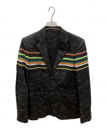 RAF SIMONS（ラフシモンズ）の古着「STERLING RUBY STRIPE JACKET テーラードジャケット」｜ブラック