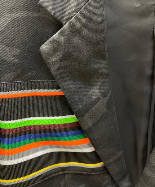 RAF SIMONS（ラフシモンズ）RAF SIMONS (ラフシモンズ) STERLING RUBY STRIPE JACKET テーラードジャケット ブラック サイズ:46の古着・服飾アイテム