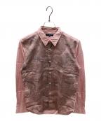 COMME des GARCONS HOMMEコムデギャルソン オム）の古着「カモフラ切替シャツ」｜ピンク